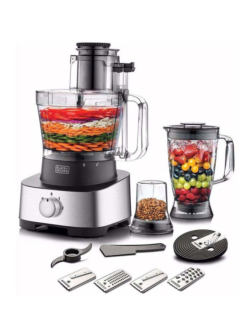 Black & Decker 880W 1.8L 4-In-1 Electric Food Processor With Juicer Function