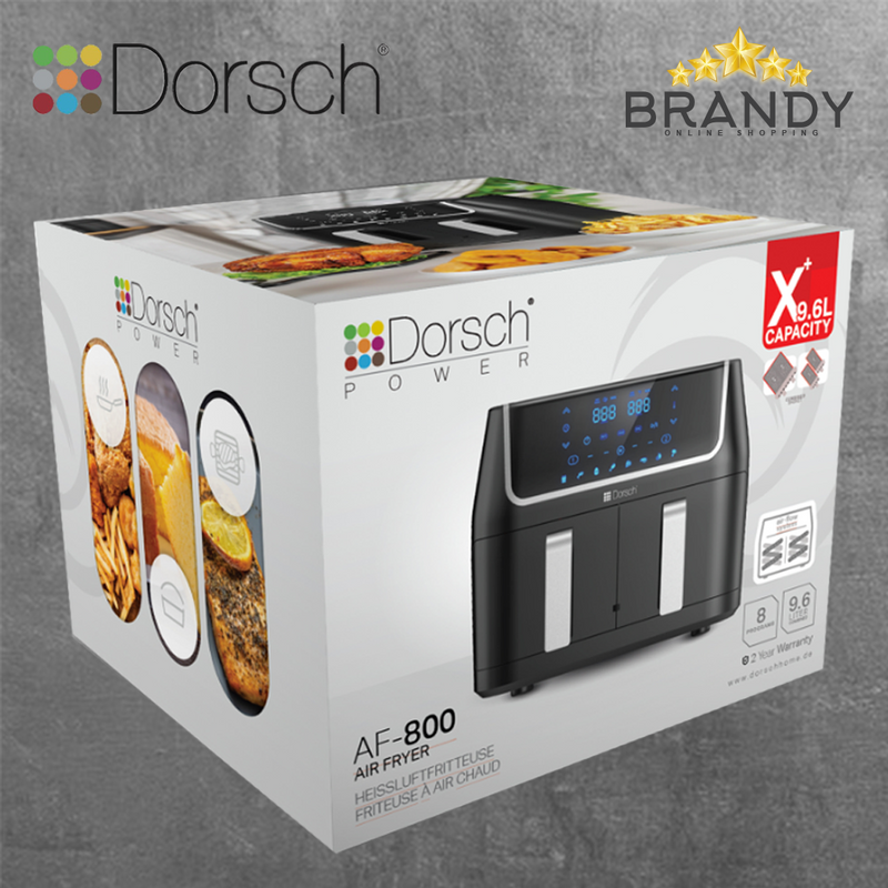 Dorsch 1800W 9.6L Aluminium & Plastic Air Fryer With Duo Basket