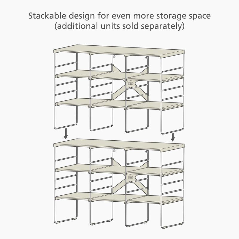 Joseph Joseph Level™ Plus Large Adjustable Ecru Shoe Rack