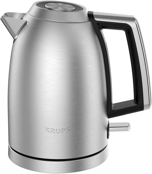 KRUPS Excellence 1.7 L Stainless Steel Cordless Electric Kettle with 360° Hidden Resistance and Anti-Limescale Filter