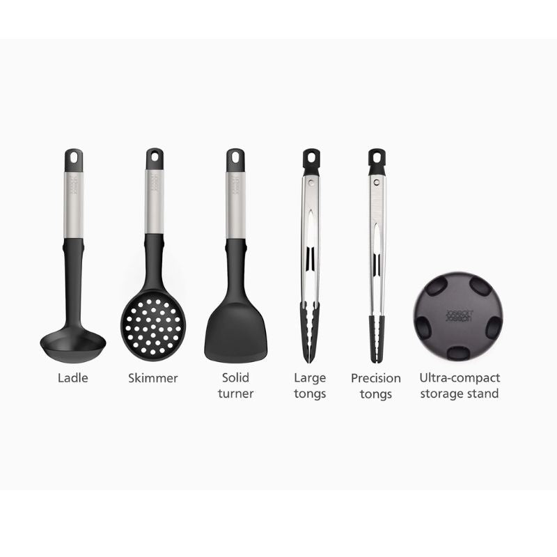 Joseph Joseph Elevate™ Fusion 5-piece Stainless-steel Utensil Set with Compact Stand