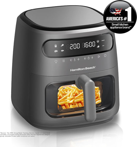 Hamilton Beach Digital Air Fryer View 8L, Large viewing window,