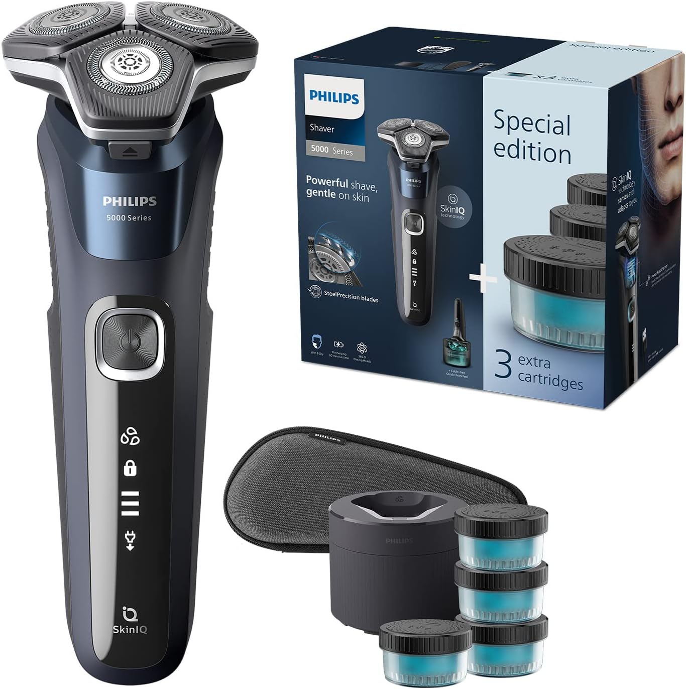 Philips Shaver Series 5000 - Wet & Dry Mens Electric Shaver with SkinIQ Technology