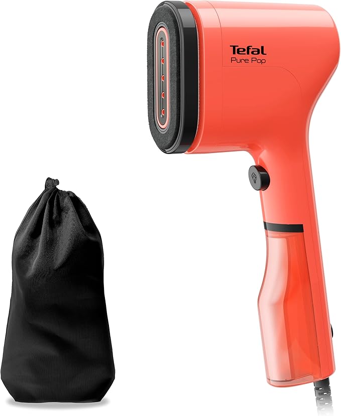 Tefal Pure Pop Slim Handheld Clothes Steamer - Coral