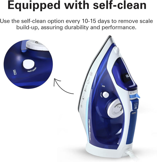 Hamilton Beach Steam Iron 2500W, Ceramic Soleplate