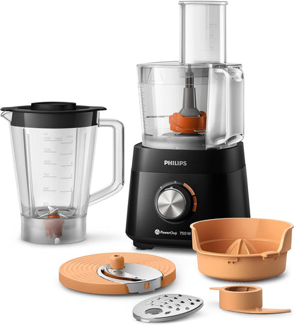 philips 5000 Series Food Processor - 750W, 1.5L Bowl Capacity, 6 Accessories, 2 Speeds