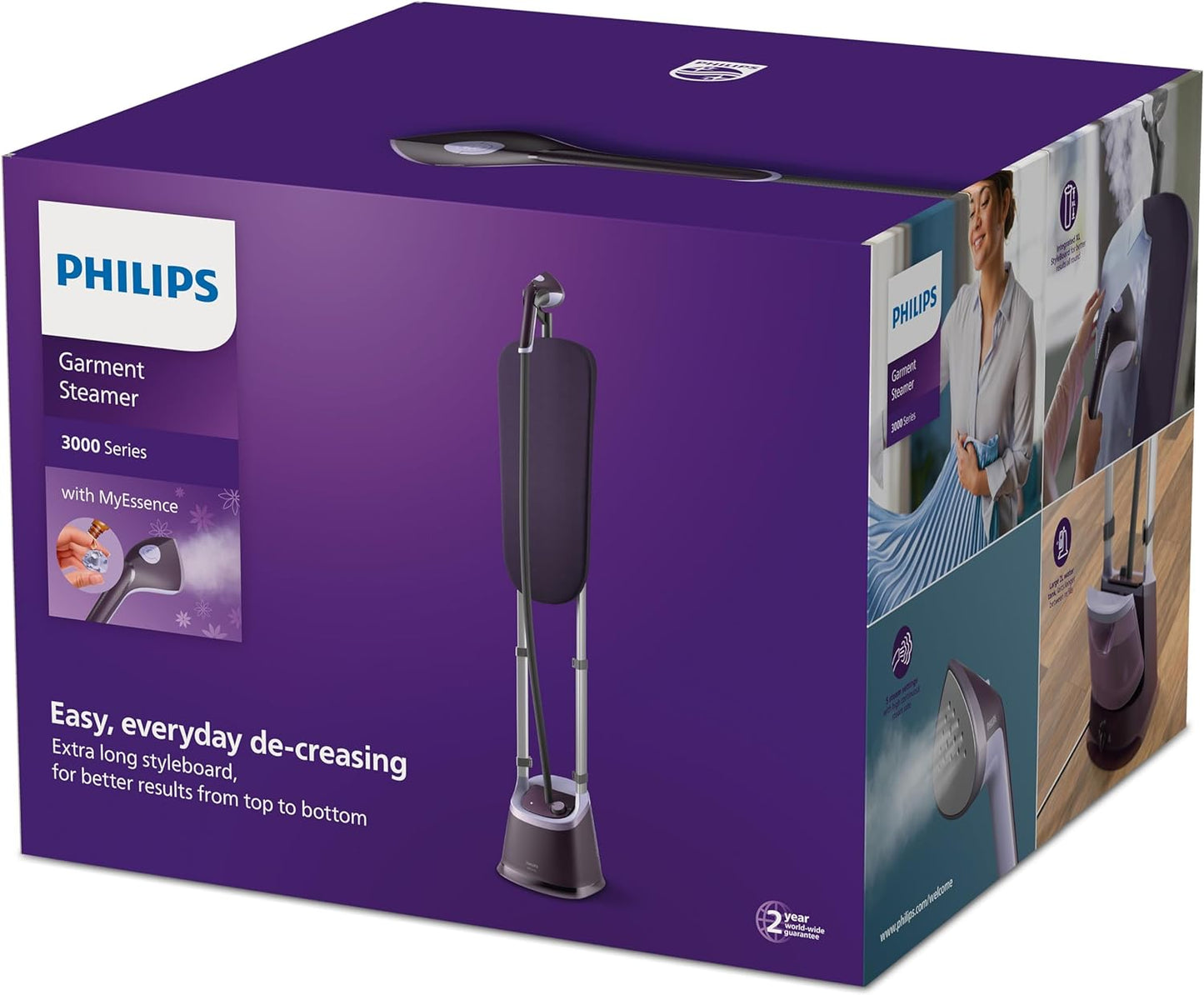 Philips Stand Steamer 3000 Series with XL StyleBoard