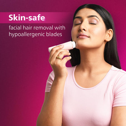 Philips Facial Trimmer for Women - SkinSafe with Hypo Allergenic Blades