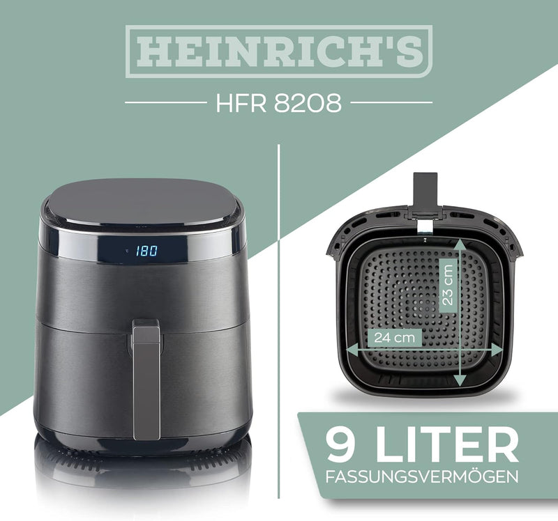 Heinrich’s Hot Air Fryer with Digital LED Display, 9L XXXL