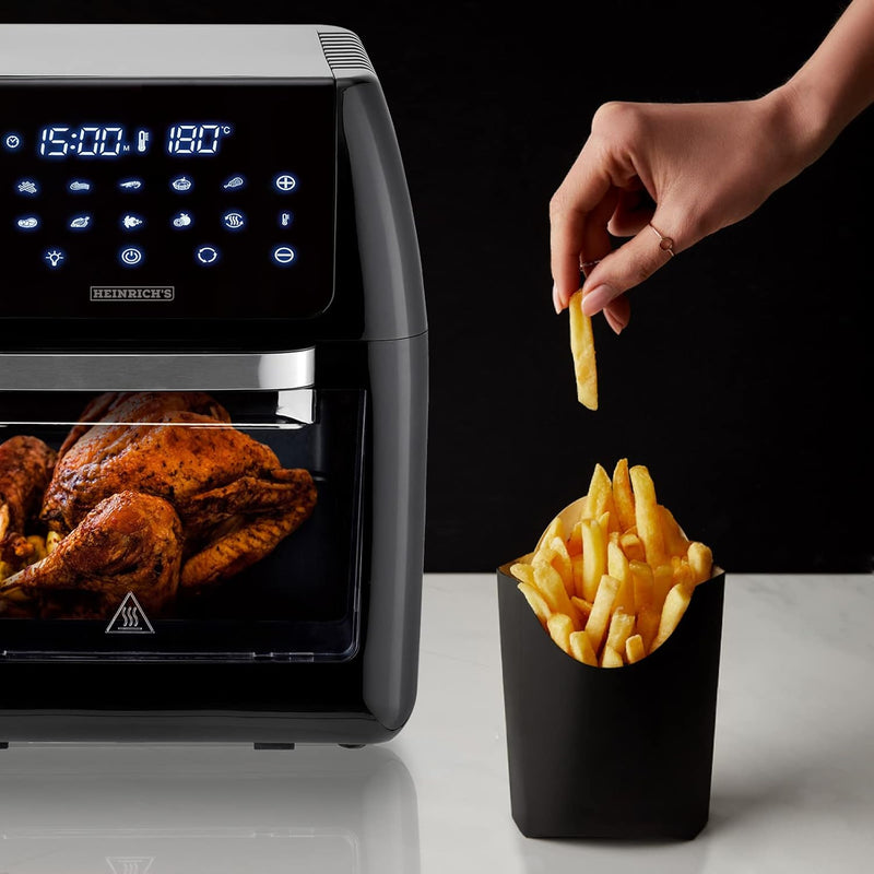 Heinrich’s 12 Liter Hot Air Fryer Stainless Steel with Digital LED Display LCD Touch Display