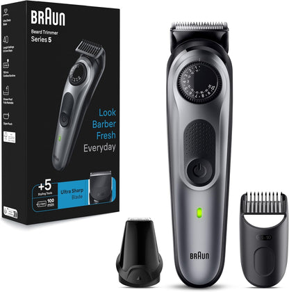 Braun Waterproof Beard Trimmer 5 BT5440 With Precision Wheel, 5 Styling Tools