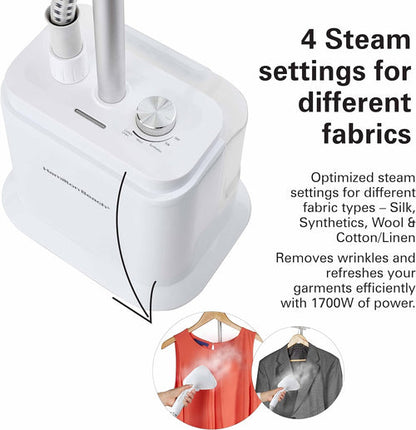 Hamilton Beach 1700W Garment Steamer with Fabric Brush