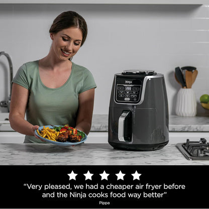 Ninja Air Fryer Max Xl , Max Crisp, Air Roast, Bake, Reheat, Dehydrate, 5.2 Liters, 1750 Watts, Grey and Black