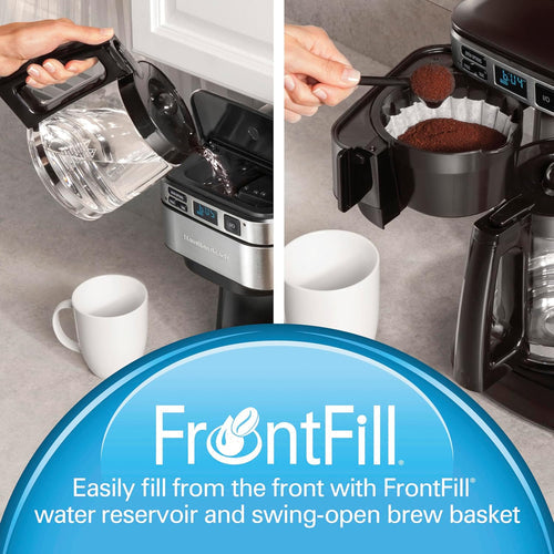 Hamilton Beach 12-Cup Programmable Coffee Maker with FrontFill & Swing-Out Basket