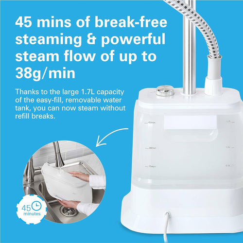 Hamilton Beach 1700W Garment Steamer with Fabric Brush