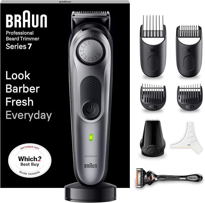 Braun Beard Trimmer Series 7 BT7420, Trimmer with Barber Tools