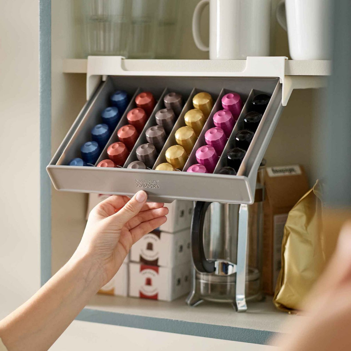 Joseph Joseph CupboardStore™ Grey Under-shelf Coffee Pod Drawer