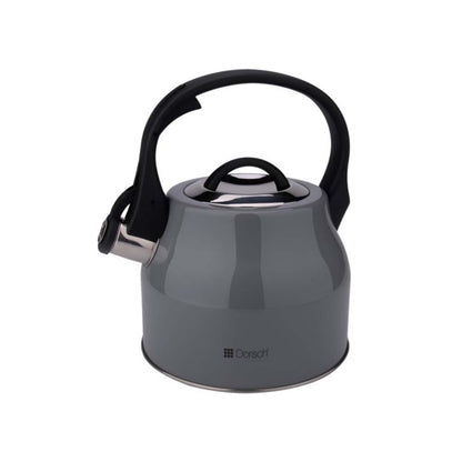 Dorsch 2.5L Stainless Steel Whistling Kettle With Ergonomic Handle- Grey