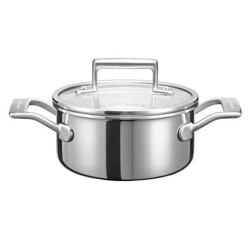 KitchenAid Dia Casserole 3 Ply With Glass Lid 16cm