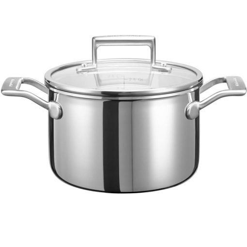 KitchenAid Dia Casserole 3 Ply With Glass Lid 18cm