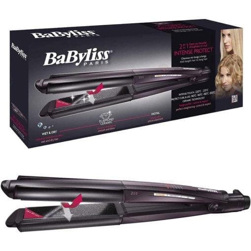 Babyliss ST330E Wet & Dry 2 In 1 Straightener And Curler