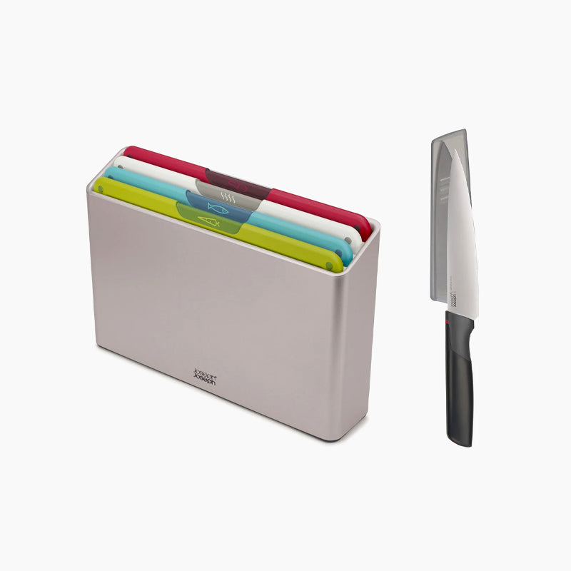 Joseph Joseph Folio™ Icon 4-piece Chopping Board Set with Chef’s knife