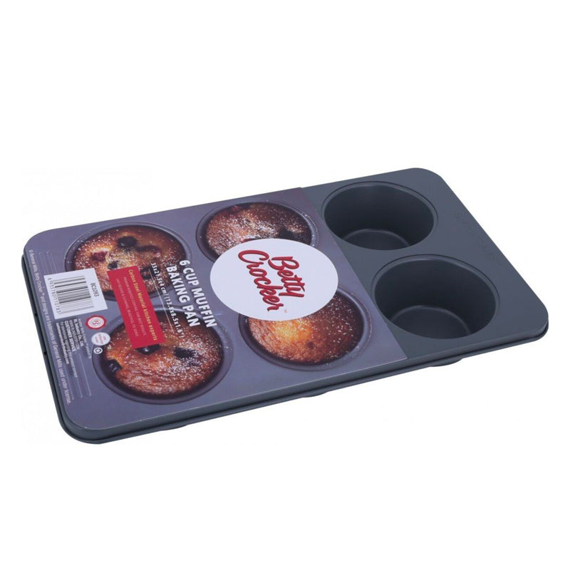 Betty Crocker 6-Cups Jumbo Muffin Pan - Dark Grey