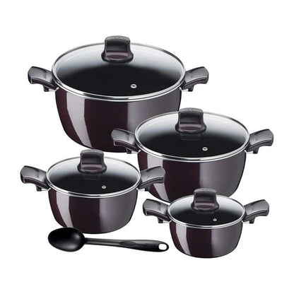 Tefal, G6 Resist Intense 9 pcs Cooking Set, dark red, Aluminium