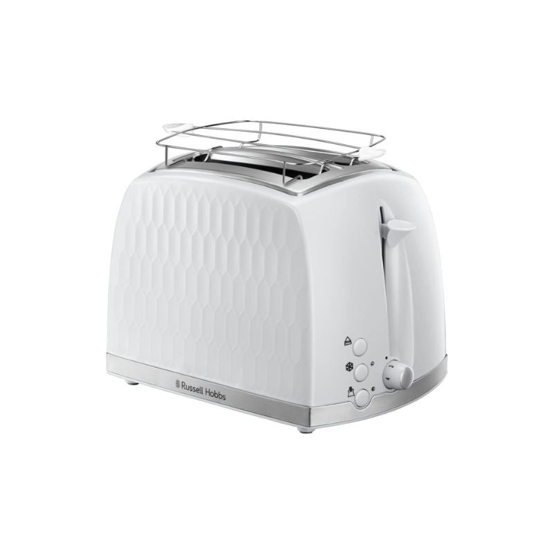 Russell Hobbs Honeycomb White 2 Slice Toaster