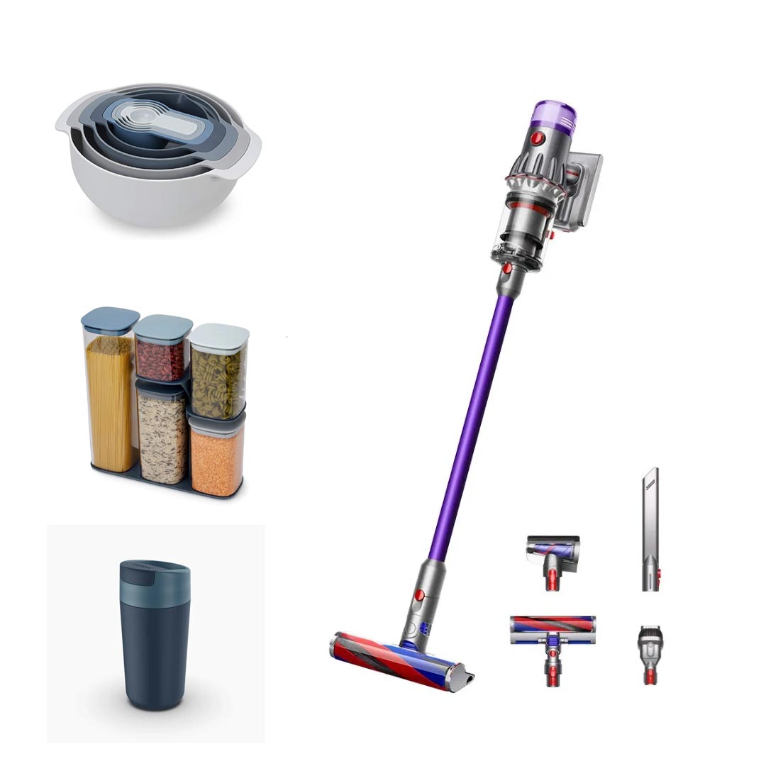 Dyson V12 Origin vacuum cleaner + FREE Joseph Joseph 9 Nesting Set + Podium Dry Food Storage 5pcs + Sipp™ Blue Travel Mug 454ml